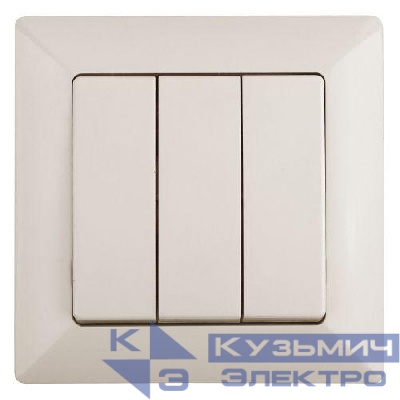 Выключатель 3-кл. СП Solo 4-106-02 10А 250В IP20 слон. кость Intro Б0053602