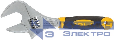 Ключ разводной "Гранд" CrV узкие губки шкала увеличен. захват прорезин. ручка 250мм (52мм) FIT 70193