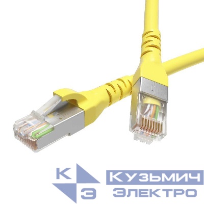 Патч-корд экранированный кат.6 F/UTP 4х2 LSZH 3м желт. DKC RN6FU4530YL