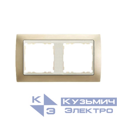 Рамка 2-м Simon82 матов. шампань/сл. кость Simon 82724-34