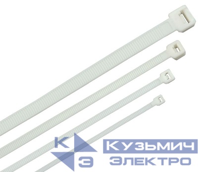 Хомут-стяжка для кабеля 4.8х250мм нейлон бел. (уп.100шт) ITK HKW-W48-L250