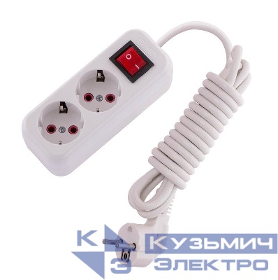 Удлинитель 2х3м с заземл. 16А IP20 Lila с выкл. LEZARD 720-0203-202