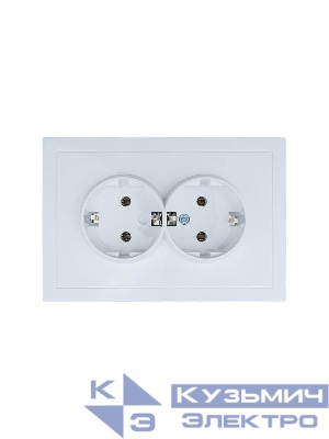 Розетка 2-мест. с/з СП ZIMA IP20 16А ПБТ безвинт. зажим бел. LEZARD 704-0200-127BQC