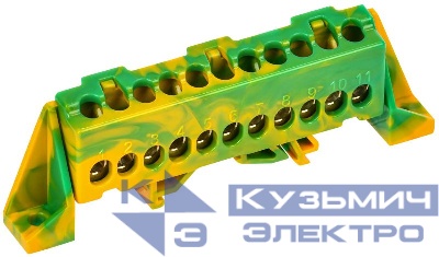 Шина PE "земля" в комб. изол. "Стойка" 6х9-11-ЖЗ TEKFOR IEK TF-NN10-11-DP-K52