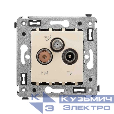 Розетка телевизионная TV/FM/SAT СП Avanti "Ванильная дымка" DKC 4405533