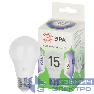 Лампа светодиодная GREEN LINE A60-15W-865-E27 GL 15Вт груша 6500К свет холод. E27 Эра Б0067098