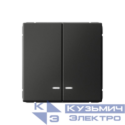 Выключатель 2-кл. ArtGallery (сх. 5а) 10AX с подсветкой механизм базальт SE GAL001453