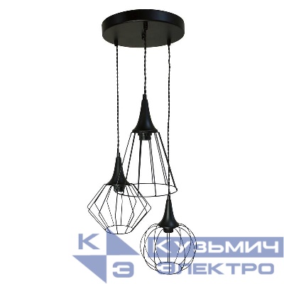 Светильник НСБ 01-3х60-141 "Форма" 231 E27 лофт-кантри (плафон Микс) черн. муар (инд. упак.) Элетех 1005404242