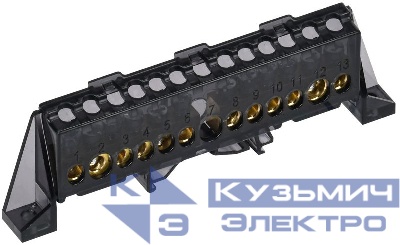 Шина нулевая N в комб. изол. "Стойка" 8х12-6+6-Ч TEKFOR IEK TF-NN20-66-DP-K02