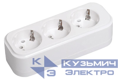 Колодка удлинителя 3-м 16А Classic К03 2P+PE 250В IEK KYP11-16-03-00-Z