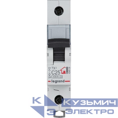 Выключатель автоматический модульный 1п C 25А 6кА TX3 6000 1мод. 230/400В Leg 404030