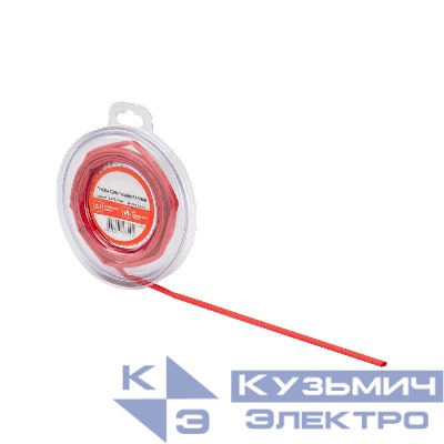 Трубка термоусадочная ТУТ нг 6.0/3.0 красн. ролик 2.44м Rexant 29-0034
