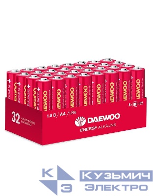 Элемент питания алкалиновый AA/LR6 1.5В Energy Alkaline 2021 Pack-32 (уп.32шт) DAEWOO 5030053