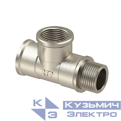 Тройник латунь внутр./внутр./наружн. резьба 1/2дюйм еврослот никель RTP 42250