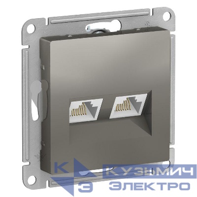 Розетка компьютерная 2-м AtlasDesign RJ45 кат.5E механизм сталь SE ATN000985