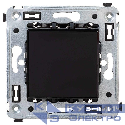 Переключатель 1-кл. 2мод. СП Avanti "Черный квадрат" 16А IP20 черн. DKC 4402113