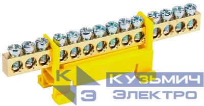 Шина PE "земля" на DIN-изол. "Стойка" ШНИ-6х9-14-С-Ж IEK YNN10-69-14P-K05