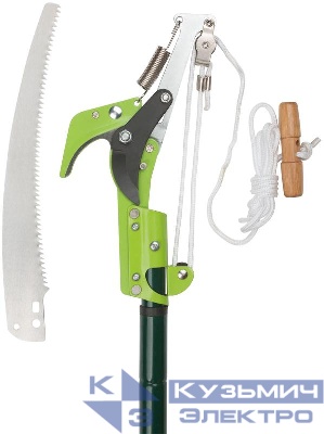 Сучкорез штанговый лезвие 30мм+пила 330мм с телескопической стальной ручкой 1200-2400мм FIT 77151