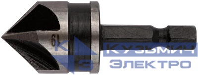 Зенкер конический легированная сталь хвостовик под биту 19мм FIT 36447