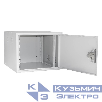 Антивандальный Шкаф 7U распашного типа, (Ш*Г*В 600*450*380мм)  19" направляющие,  передняя дверь металл, замок, серый Netko "M"