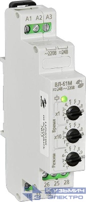 Реле времени ВЛ-61М 24В AC-DC/220В AC 10 режимов 0.1с.9.9ч Реле и Автоматика A8223-76911366