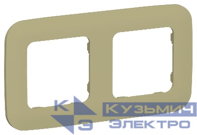 Рамка 2-м СП FLITE РУ-2-А-ФлО олив. IEK FI-M22-31-20-K26