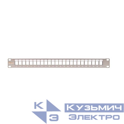 Патч-панель 19дюйм 1U наборная под 24 модуля Keystone UTP/STP с заземлением с органайзером метал. NIKOMAX NMC-RP24-BLANK-1U-MT