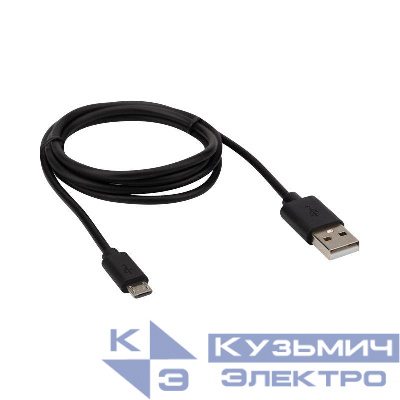 Кабель USB (micro USB) длиный штекер 1М черн. REXANT 18-4268