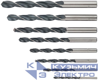 Набор сверл по металлу HSS черненых 8шт (3-4-5-6-7-8-9-10мм) FIT 33855