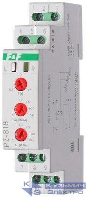 Реле уровня жидкости PZ-818 (без датчиков; двухуровн.; выбор режима работы; раздел. регулир. задержки переключ. по уровням; 1 модуль; монтаж на DIN-рейке) F&F EA08.001.009