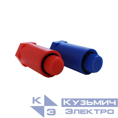 Набор цветных удлиненных заглушек 1/2дюйм (100/1) (син./красн.) (уп.2шт) VALFEX 10192020