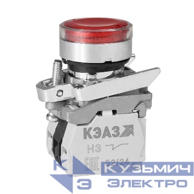 Кнопка КМЕ 4610мЛС 220В 1но+0нз цилиндр индикатор IP65 красн. КЭАЗ 248260