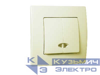 Выключатель 2-кл. Lillium с подсветкой Makel 32010023