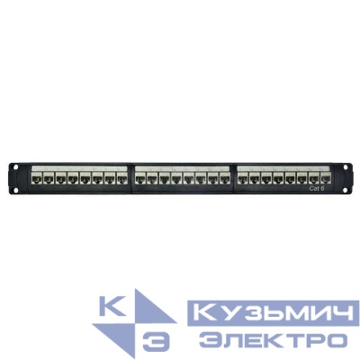 Патч-панель модульная 19дюйм 1U CAT6 24 порта RJ45 экранир. DKC RN6PPF24