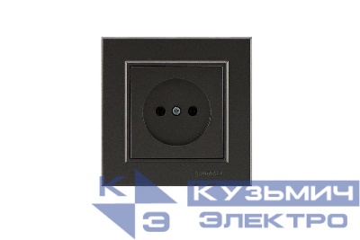 Розетка 1-м СП Karea 10А IP20 б/з дым. металлик Makel 56050022