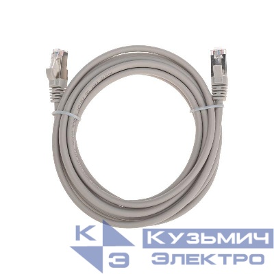 Патч-корд F/UTP кат.5e RJ45-RJ45 26AWG LSZH 3м сер. Rexant 02-0110-3 0