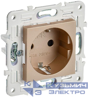 Розетка SKANDY 16А с заземл. защ. шторки SK-R04Sa песочн. IEK SK-R14-16-K98