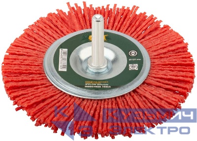 Корщетка-колесо нейлоновая со штифтом 100мм FIT 38610