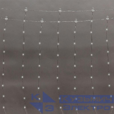 Гирлянда светодиодная "Роса "Светодиодный дождь" 3х3м LED бел. 12Вт IP20 USB+пульт управления с крючками для крепления Neon-Night 315-885
