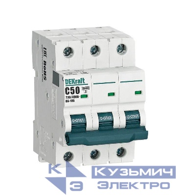 Выключатель автоматический модульный 3п C 50А 10кА ВА-105 DEKraft 13182DEK