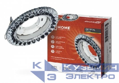 Светильник GX53R-crystal R42L-BC встраив. с подсветкой 4К под GX53 черн./хром IN HOME 4690612044316