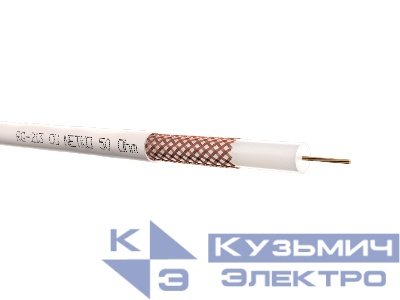 Кабель коаксиальный RG213, 50 Ом (CU, оплетка 144 нити CU), белый (100м) NETKO Optima