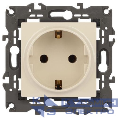 Розетка 1-м СП Эра Elegance 14-2101-02 16А IP20 16AX 250В 2P+E Schuko сл. кость Эра Б0034265