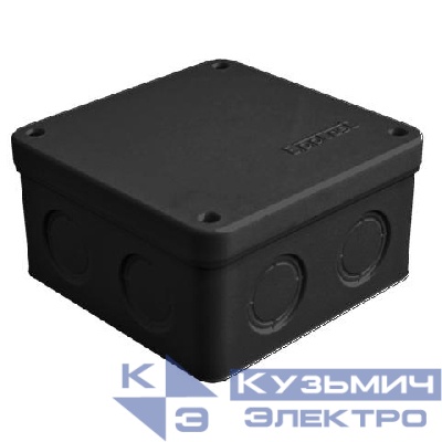 Коробка распределительная ОП 105х105х56мм IP54 7 выходов без гермовводов крышка на винтах материал - полипропилен черн. Epplast 115065