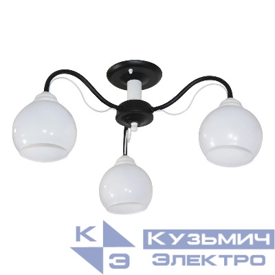 Светильник "Лири" 131 (Плафон 8330) НПБ 01-3х60-188 Е27 (ИМ) потолочный (es) черн. Элетех 1005405149