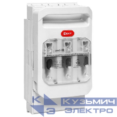 Выключатель-разъединитель УВРЭ v2 160А с доп. контактом (NO+NC) откидного типа под предохранители ППН (габ.00) EKF uvre2-160