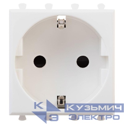 Розетка 1-м 2мод. Avanti "Белое облако" 16А IP20 2P+E защ. шторки бел. DKC 4400002