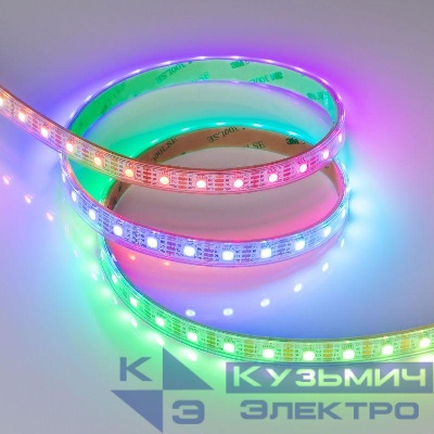 Лента светодиодная SPI-P-B60-12mm 5V RGB-PX1-BPT 12Вт/м IP66 5060 герметичная бегущий огонь (уп.5м) Arlight 041167