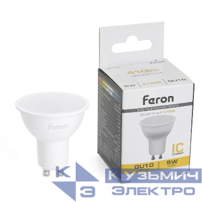 Лампа светодиодная LB-24 5Вт MR16 2700К GU10 230В FERON 51215