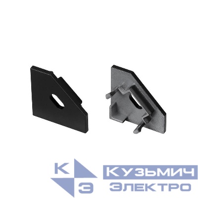 Заглушка SL-KANT-H18 FLAT BLACK с отверстием пластик (комплект) Arlight 049432